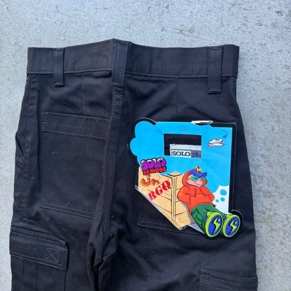 NWT Vintage 90 Solo Jr Black Cargo Pants Boys Size 9/10  Kids Streetwear Hip Hop